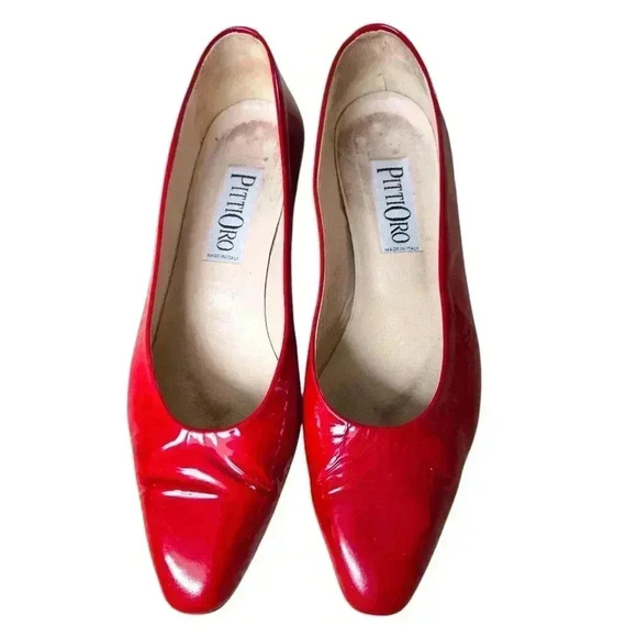 Vintage PittiOro Made in Italy Women heeled Shoes Red Size 40½ - Picture 1 of 4